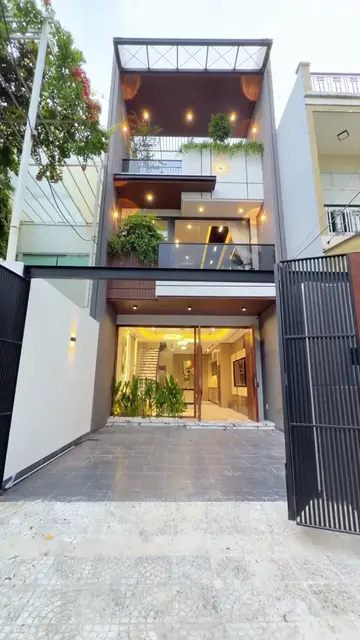 Nhà phố tối giản tường đá tự nhiên — 1